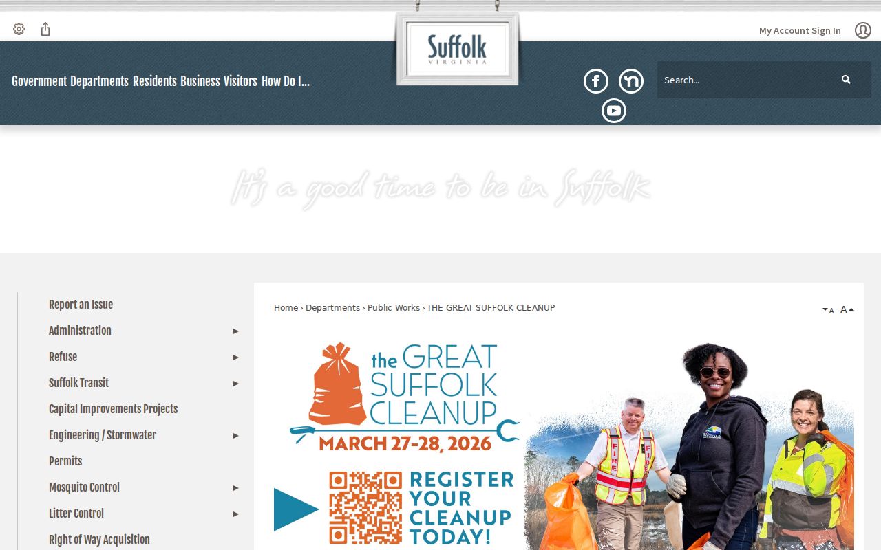 City of Suffolk website used to reach official Suffolk arrest record services