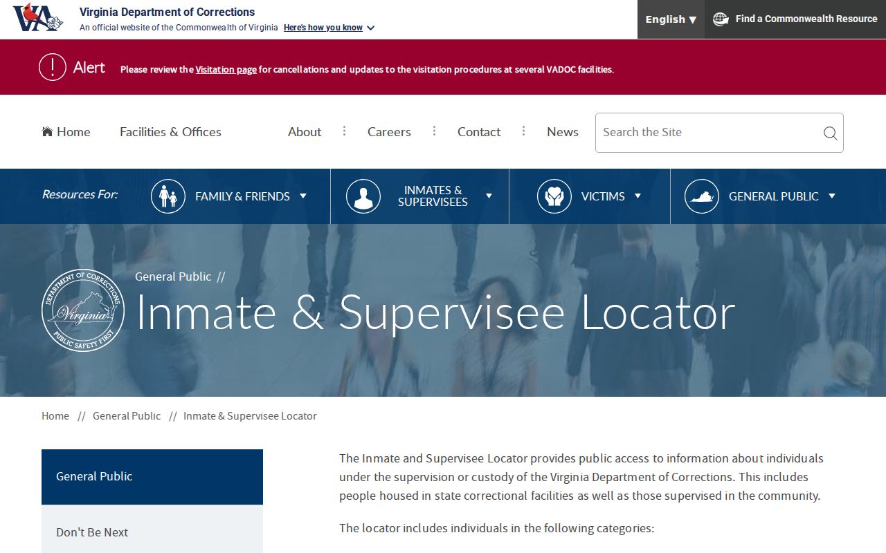 Virginia inmate locator for custody after a Suffolk arrest