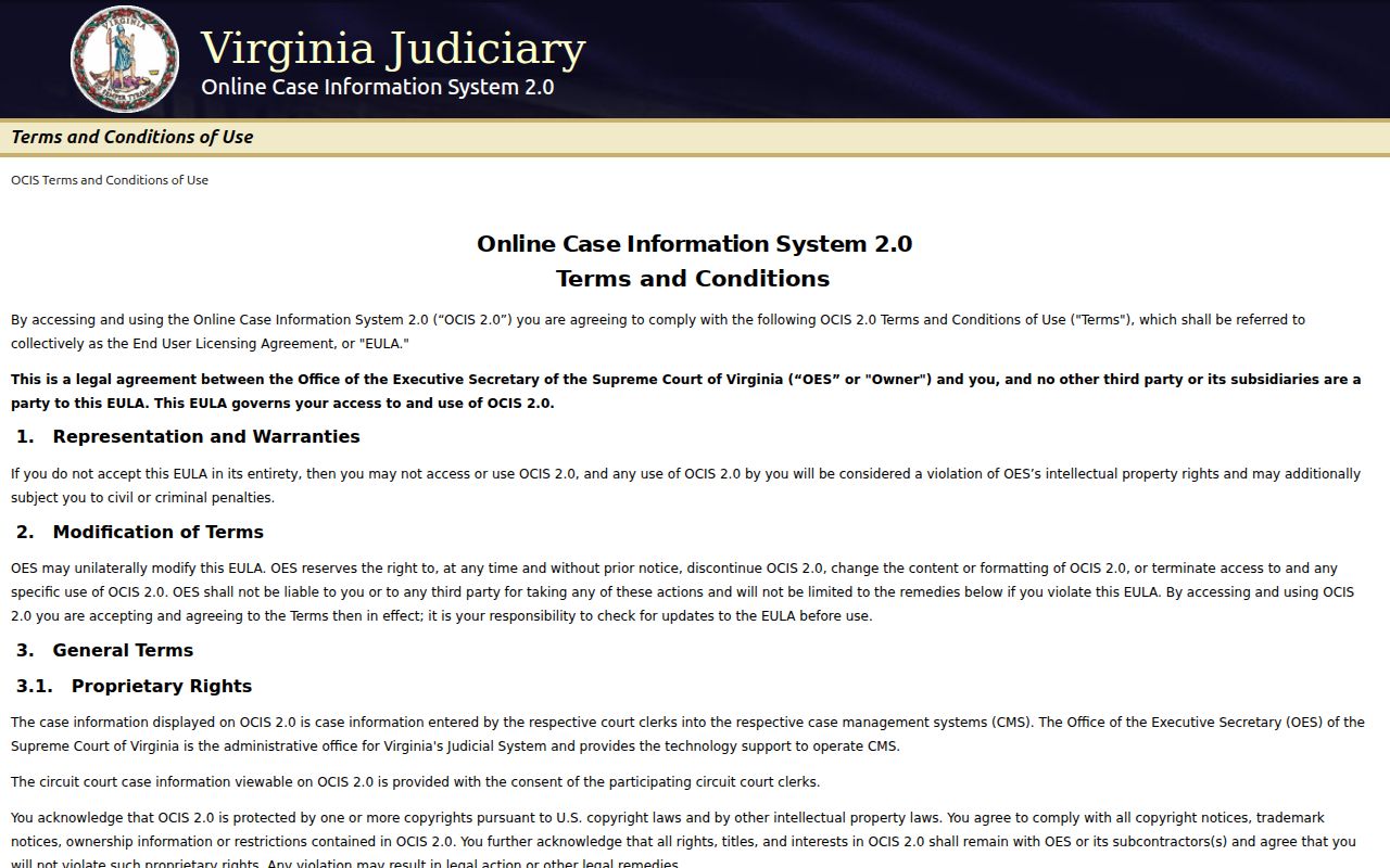 Suffolk criminal history Virginia OCIS court search