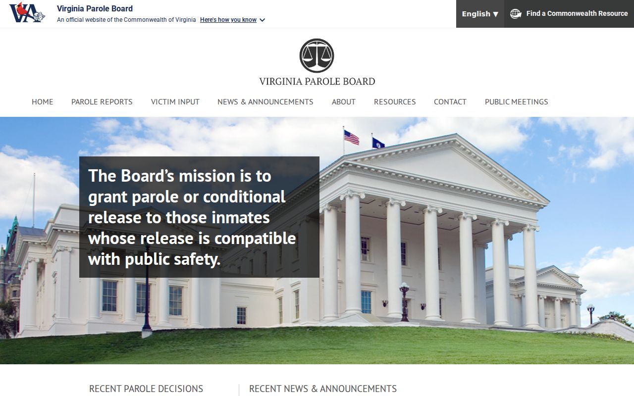 Suffolk criminal history Virginia Parole Board records
